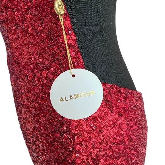 Alamour the label wine red Yassmin mermaid dress - Picture 6 of 6